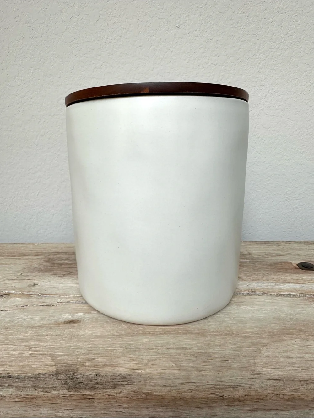 Hearth & Hand White Cookie Jar Canister Wood Lid